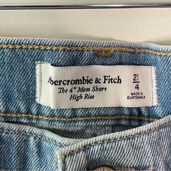 Abercrombie and Fitch Distressed Light Wash Mom Shorts - Picture 3 of 3